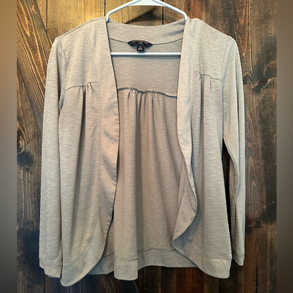 Banana Republic petite XS soft heather grey open front cardigan